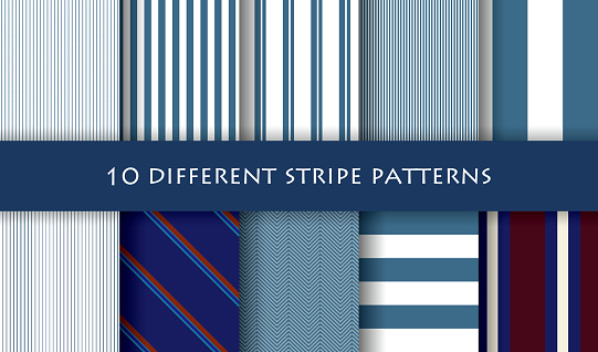stripe pattern set. Vector illustration of a seamless striped background.