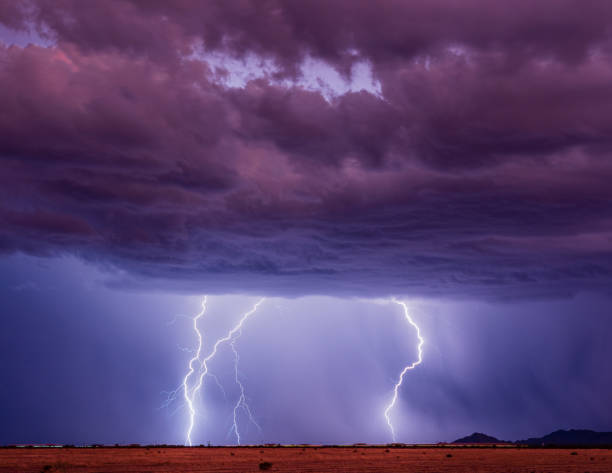 istock Multiple Lightning Strikes in the Arizona Desert 1369481374
