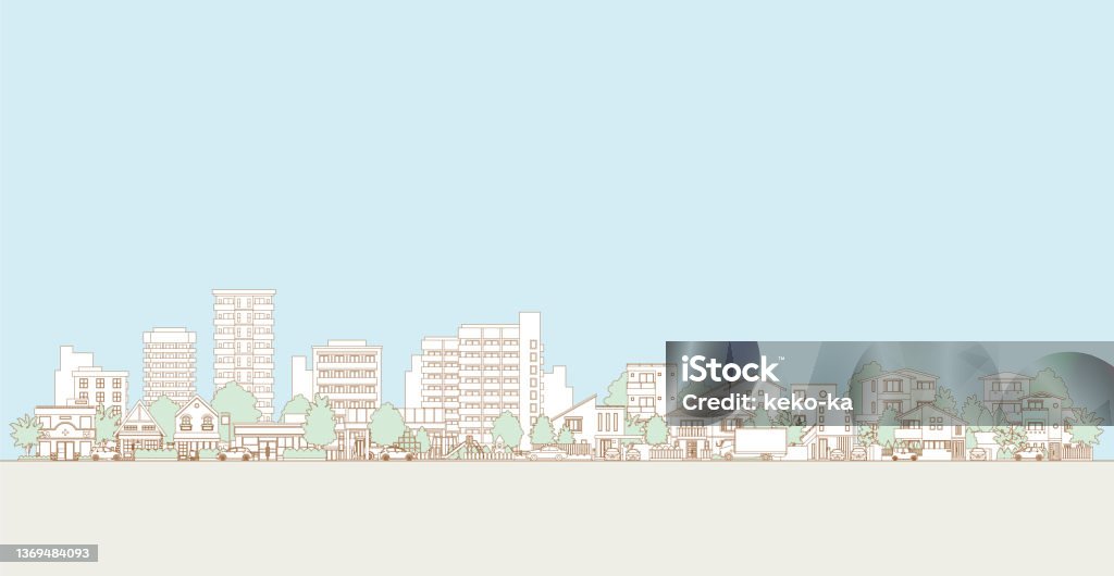 Векторная иллюстрация городского пейзажа. Иллюстрация рисования линий. - Векторная графика Иллюстрация роялти-фри Векторная иллюстрация городского пейзажа. Иллюстрация рисования линий. - Векторная графика Иллюстрация роялти-фри