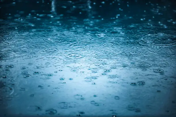 Photo of Rain fall on water background