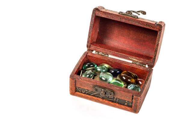 A chest full of many quarter gold coins