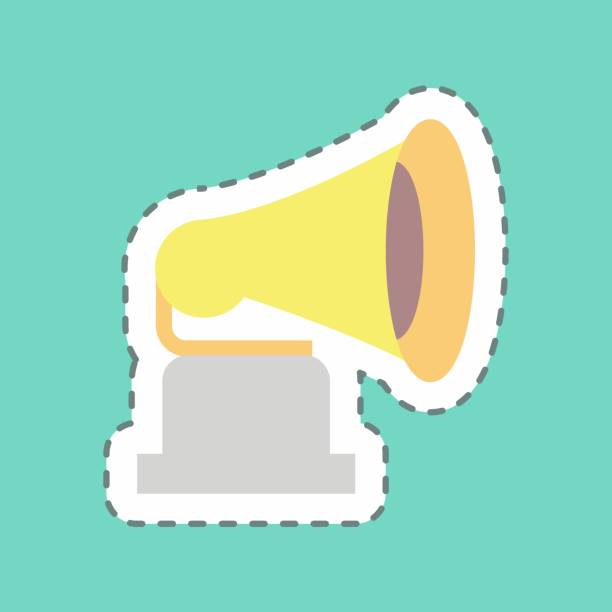 istock Sticker Record Player, Line Cut - Simple illustration, Good for Prints , Announcements, Etc 1369490017