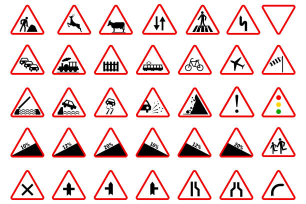istock Priority road signs. Mandatory road signs. Traffic Laws. Vector illustration. stock image. 1369490661
