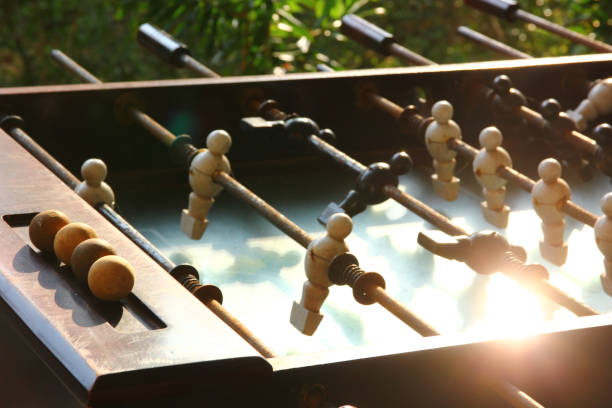 retro table football soccer game
