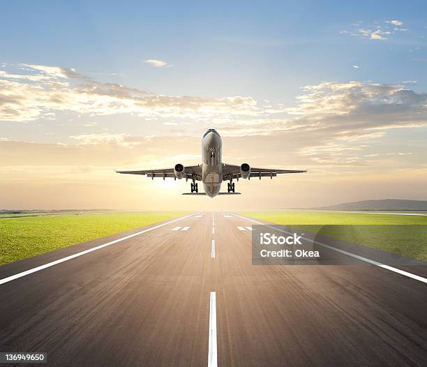 Airplane Landing Stock Photo - Download Image Now - Airplane, Airport Runway, Air Vehicle