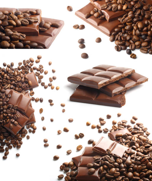 istock set chocolate and coffee beans on white background 1369496680