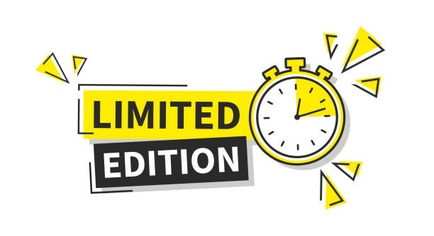ilustrações de stock, clip art, desenhos animados e ícones de limited edition sale price tag. last limited offer clock countdown special label logo design - edition