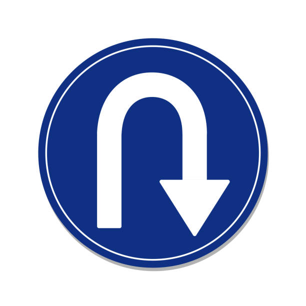 Round Turn Sign U Turn Permitted Sign
