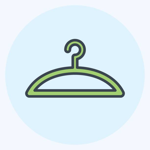 istock Hanger Icon in trendy color mate style isolated on soft blue background 1369501664