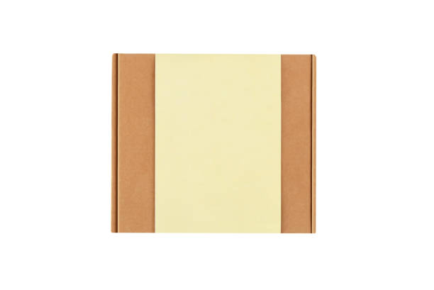istock Cardboard box with blank label (Clipping Path) on the white background 1369507080