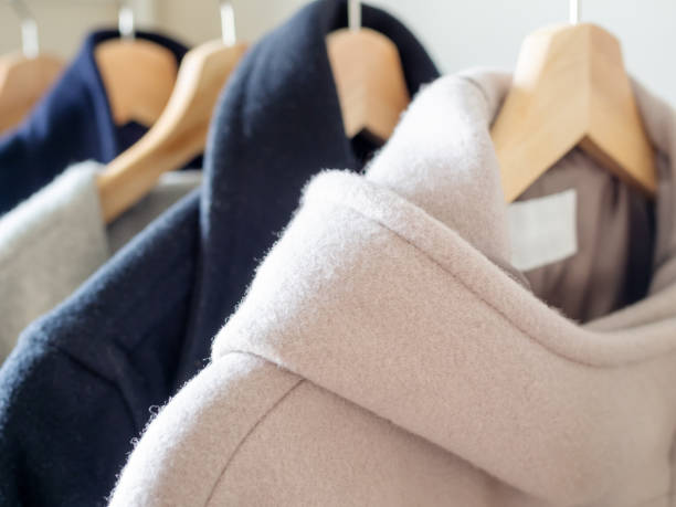 Winter Coats Hanging on Rack