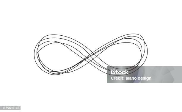 Infinity Line Isolated On White Background Infinity Sign Hand Drawn ...