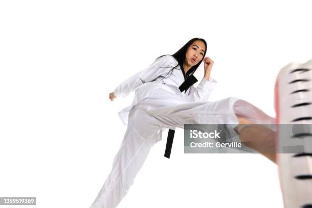 Martial Arts Padded Target Training Stock Photo - Download Image Now - 25-29 Years, Active Lifestyle, Adult