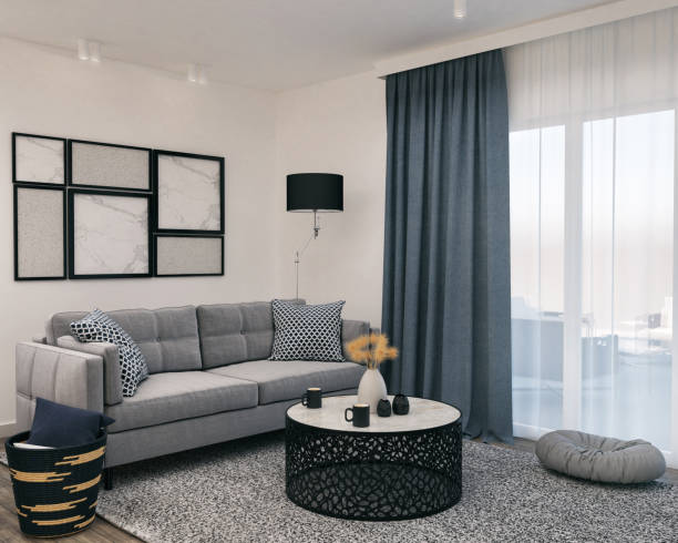 istock Modern living room with cozy sofa 1369519436