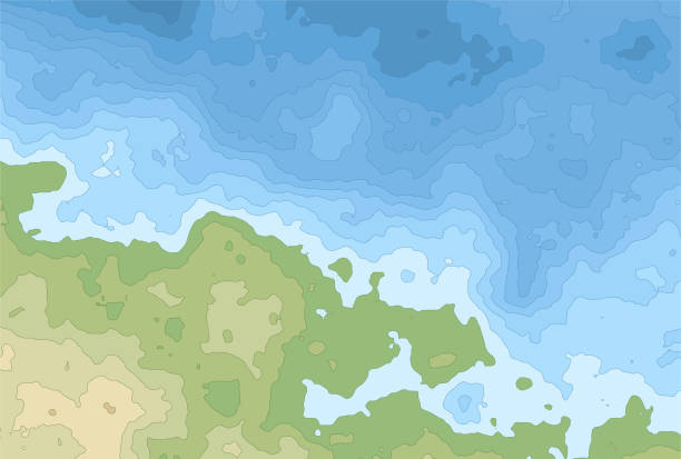 illustrations, cliparts, dessins animés et icônes de cartes topographiques génériques lignes de hauteur 813 - coastline