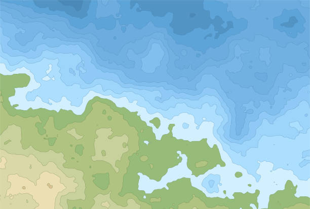 ilustrações de stock, clip art, desenhos animados e ícones de generic topographic map height lines 813 - coastline