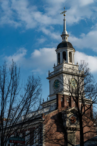 Independence Hall and Congress Hall and Surrounding Buildings Independence Hall and Congress Hall (Original Capitol) Area in Philadelphia, PA the franklin institute stock pictures, royalty-free photos & images