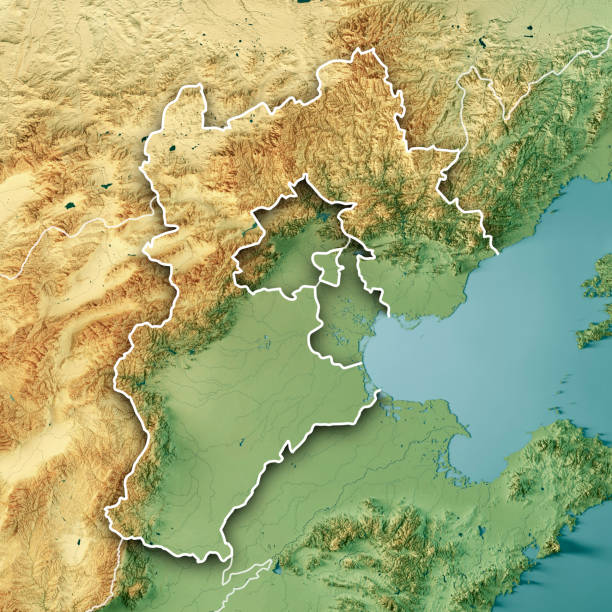 istock Hebei Province China 3D Render Topographic Map Color Border 1369526988
