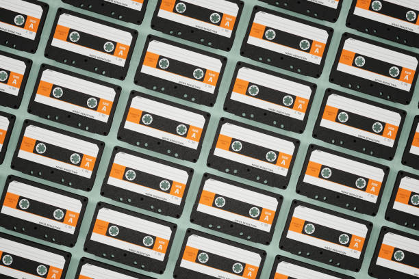 Audio cassette tape. 80s and 90s Media.