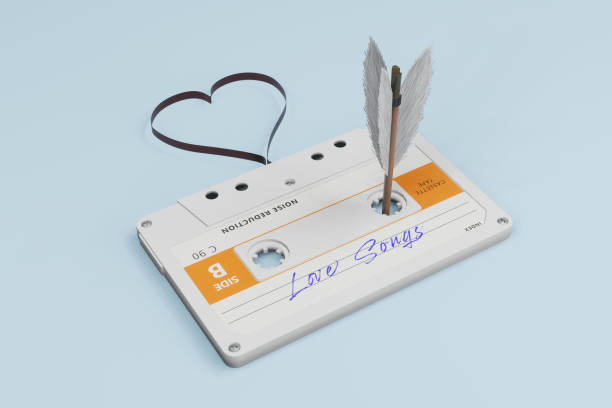 Audio cassette tape. 80s and 90s Media.