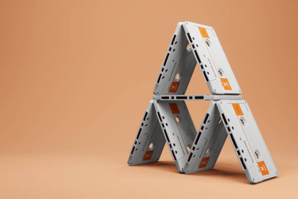 istock Audio cassette tape. 80s and 90s Media. 1369530135