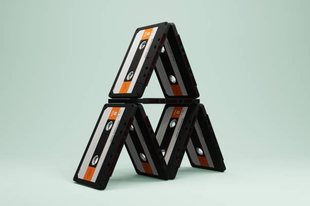 Audio cassette tape. 80s and 90s Media.