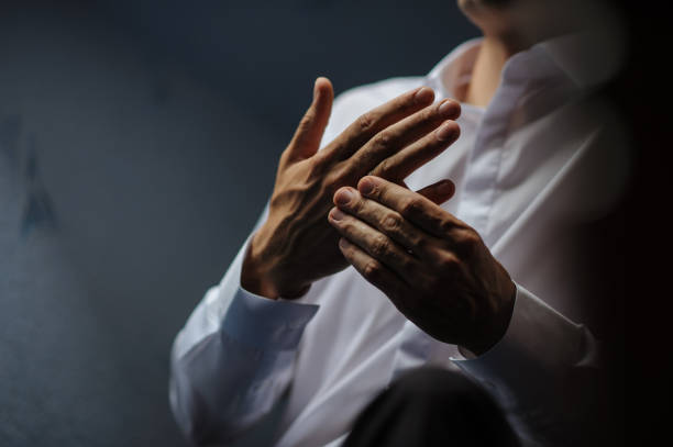istock Close up picture of a man hands 1369530297