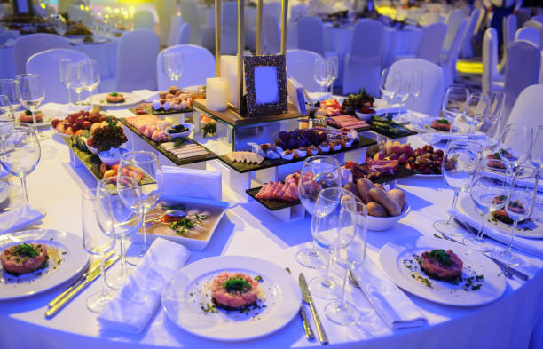 istock Wedding reception banquet party table 1369531897