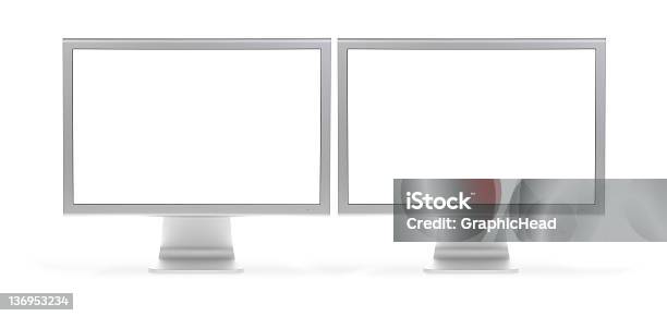 Dual Lcd Stock Photo - Download Image Now - Computer Monitor, Two Objects, Computer