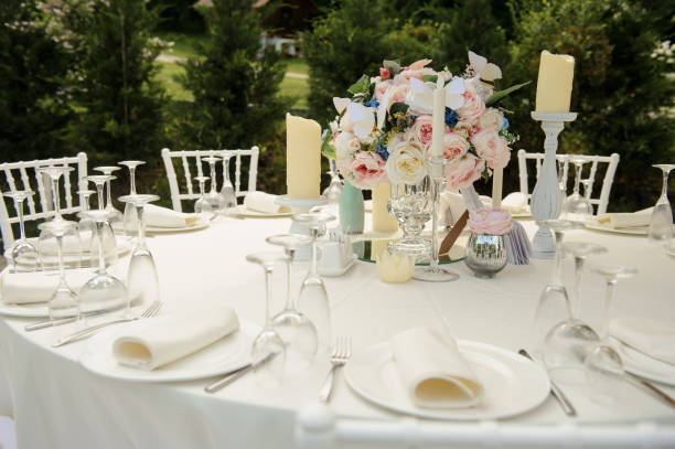 istock Wedding reception banquet party table 1369532845