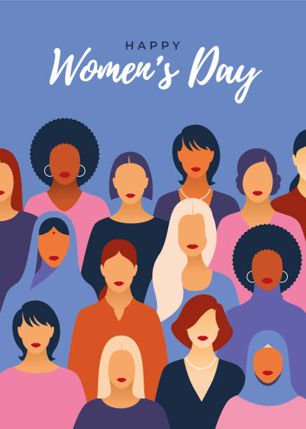 여성 권한 부여 운동 패턴. 벡터의 세계 여성의 날 그래픽. - women's day stock illustrations