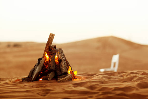 istock Beautiful bonfire in the desert, rest in the UAE 1369534642