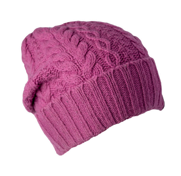 istock women's hat knitted isolated on white background. warm winter accessory 1369536244