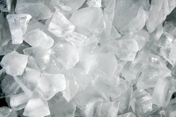 istock Cold frosty color color gamut image processed, crushed block ice texture. 1369536768