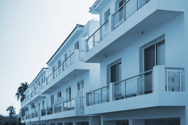 istock Modern luxury apartment building in the resort town. 1369537352