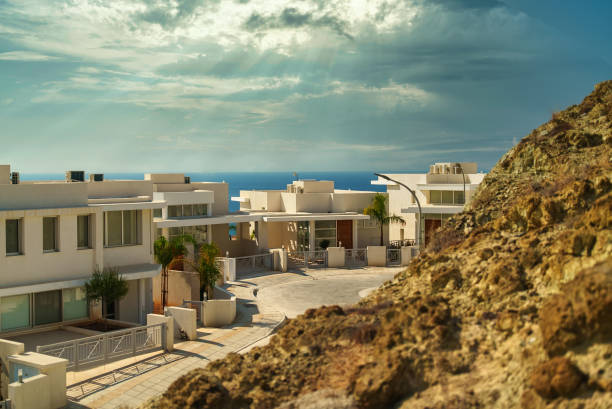Several luxury villas on the top of the mountain.