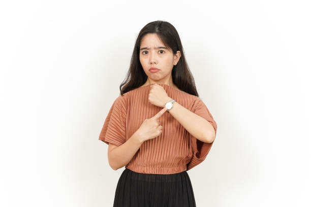 istock Pointing to watch, Angry for late 1369538358