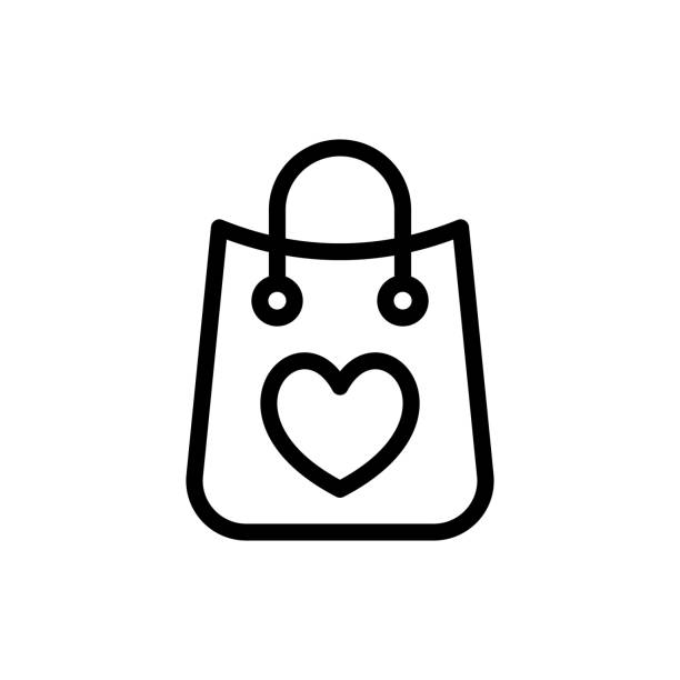 geschenktütensymbol in vektor. logo - wallet couple stock-grafiken, -clipart, -cartoons und -symbole