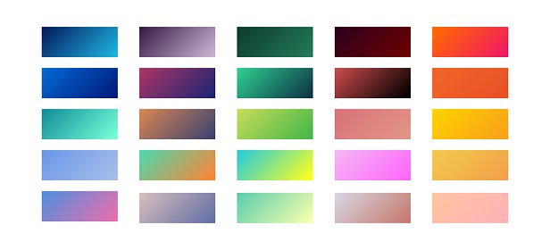 Gradient plate set. Color bright palette texture collection. Vector background