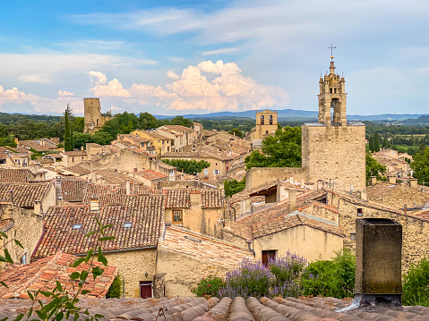 Rooftops of the village of Cucuron in the Luberon valley in Provence, France