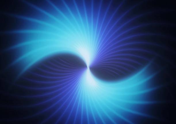Abstract background with swirling lines of blue light