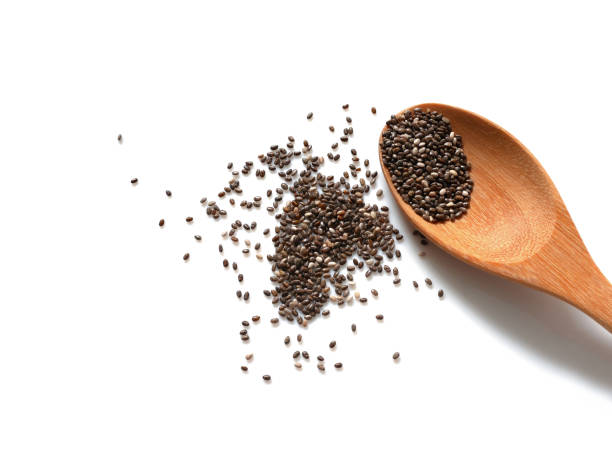 istock Chia seeds in wooden spoon 1369548017