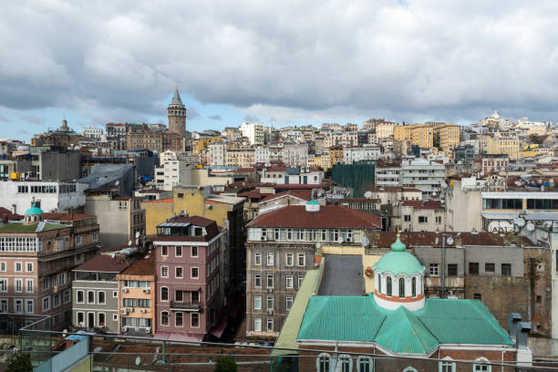 Beyoglu District Historic Architecture and Galata Tower.