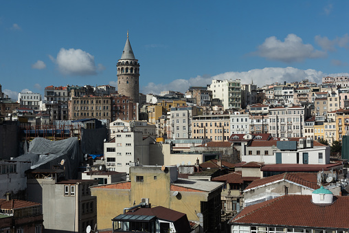 Beyoglu District Historic Architecture and Galata Tower.