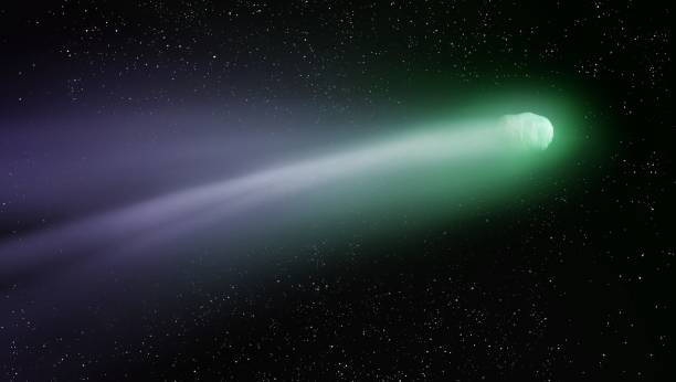 istock Comet in the night sky. Observation of celestial objects. 1369550543