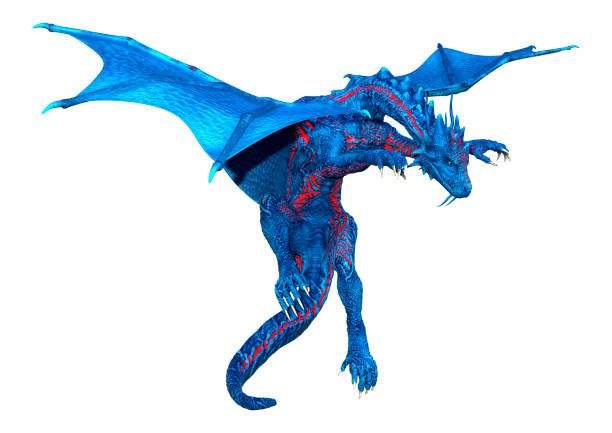 3D rendering of a fantasy dragon isolated on white background