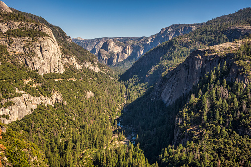 Beautiful view from the Yosemite Valley National Park. CA. USA