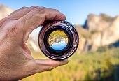 istock Yosemite National Park thru a dsrl camera lens, California, USA 1369557030