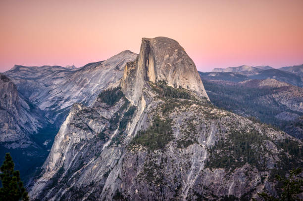 Half dome. Yosemite national park. California Half dome in Yosemite national park at sunset. California yosemite falls stock pictures, royalty-free photos & images