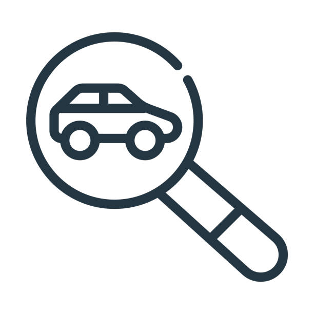 istock searching for car thin line icon. car, navigation linear icons from mechanicons concept isolated outline sign. Vector illustration symbol element for web design and apps.. 1369557379